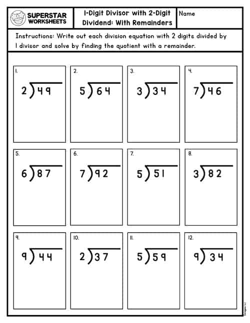 4-Digit Division Without Remainders Worksheets 75