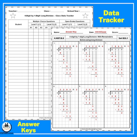 4-Digit Division Without Remainders Worksheets 81