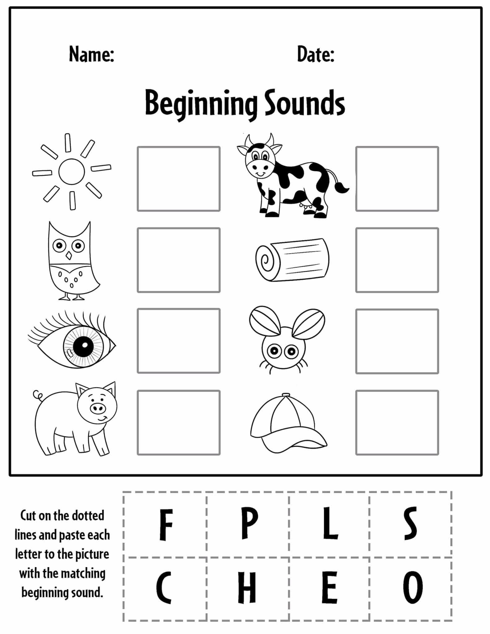 41+ Beginning Sound Match Printable