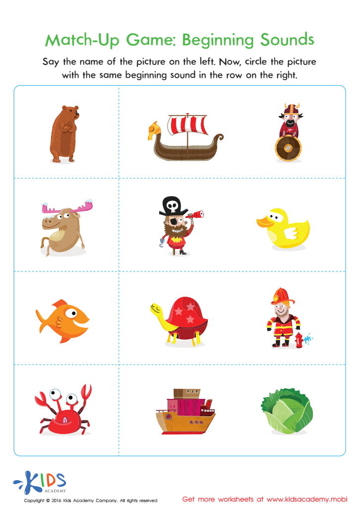 42+ Beginning Sound Match Printable