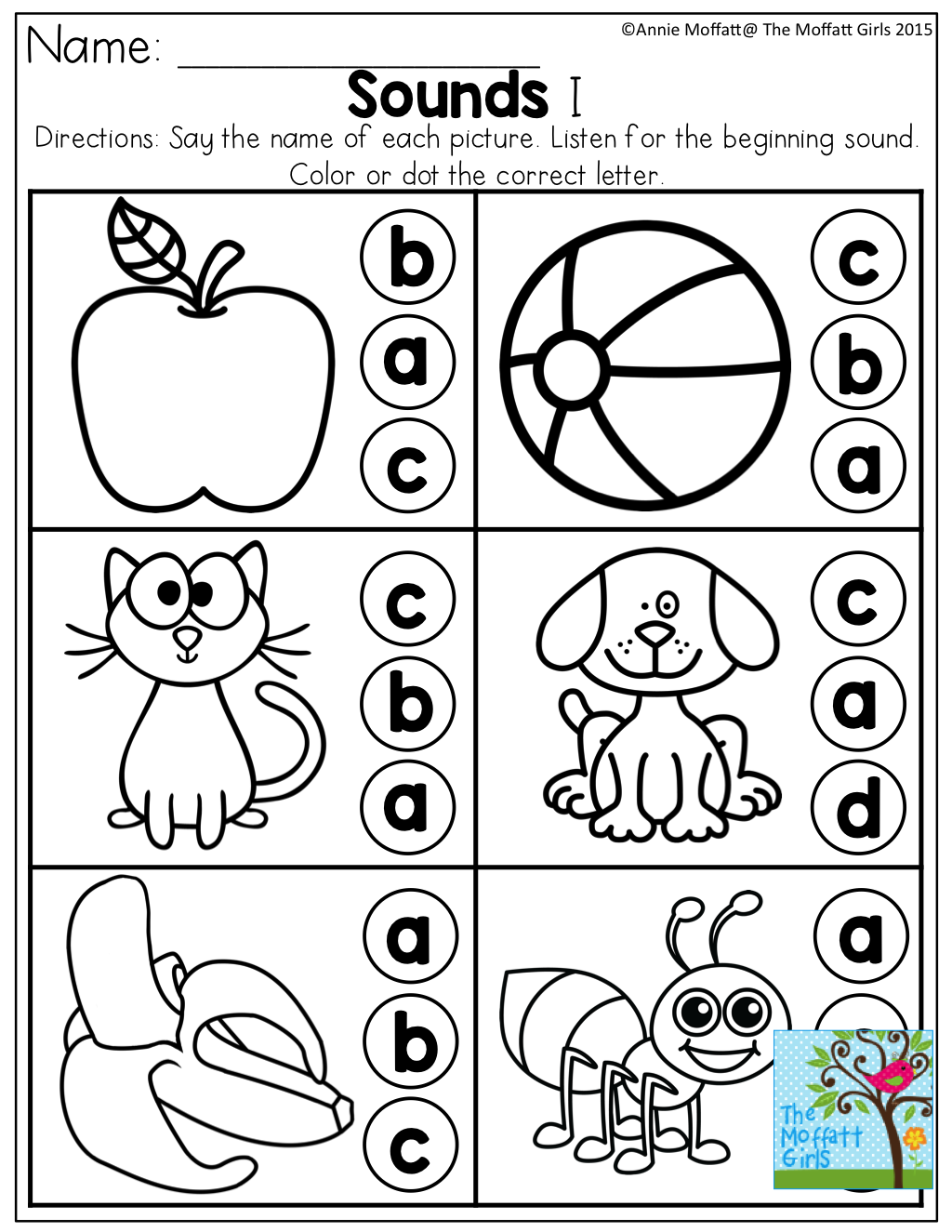 44+ Beginning Sound Match Printable