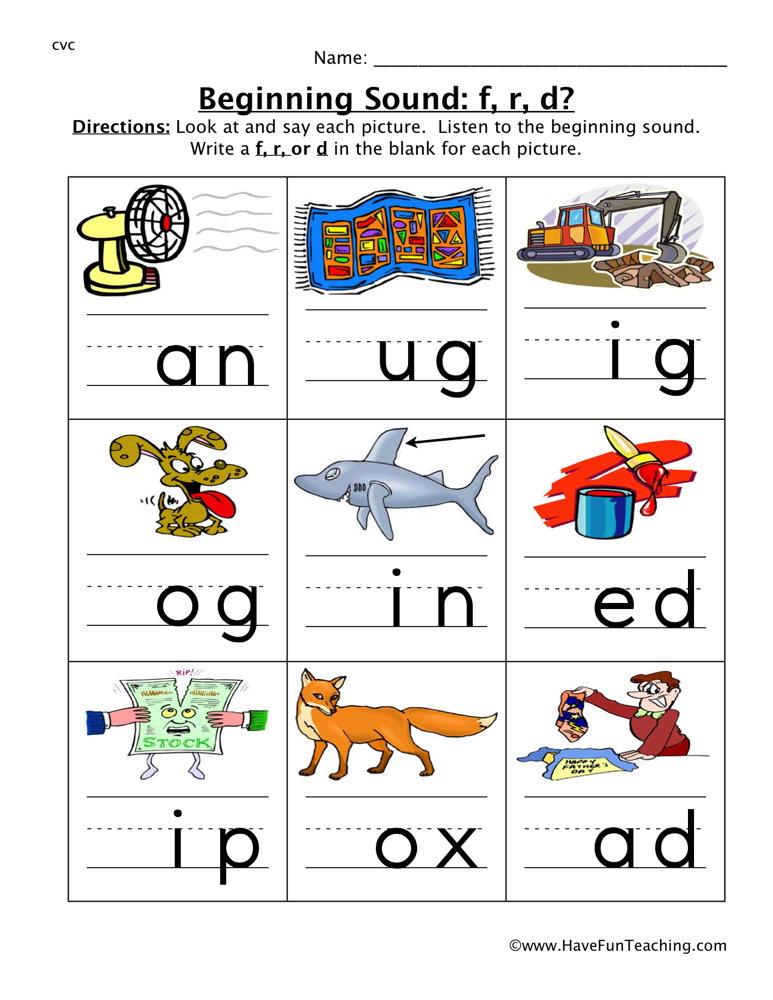 48+ Write the Beginning Sound Worksheets