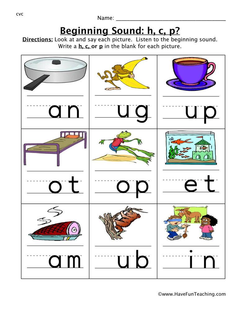 50+ Write the Beginning Sound Worksheets