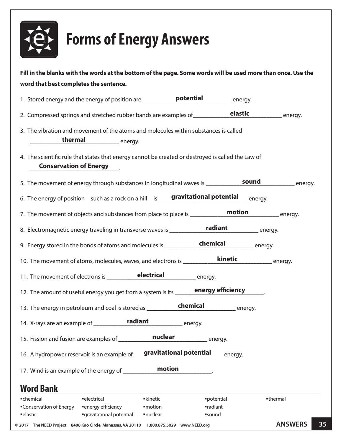 50 Fresh Energy Flow Worksheet Answers 15