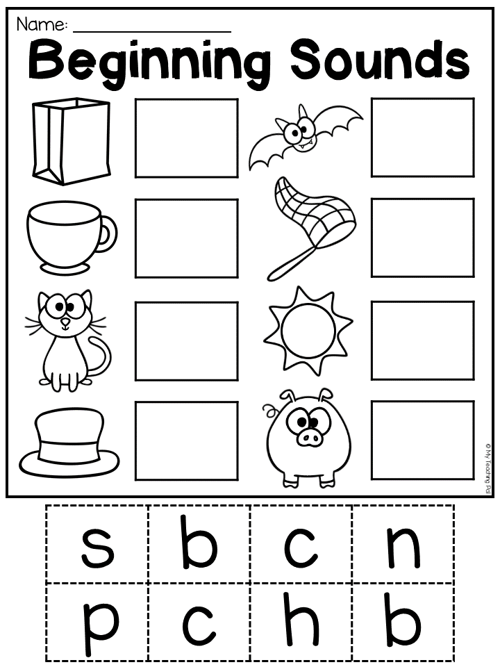 54+ Beginning Sound Match Printable