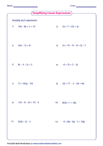 56+ Simple Factoring Linear Expressions Worksheet 23