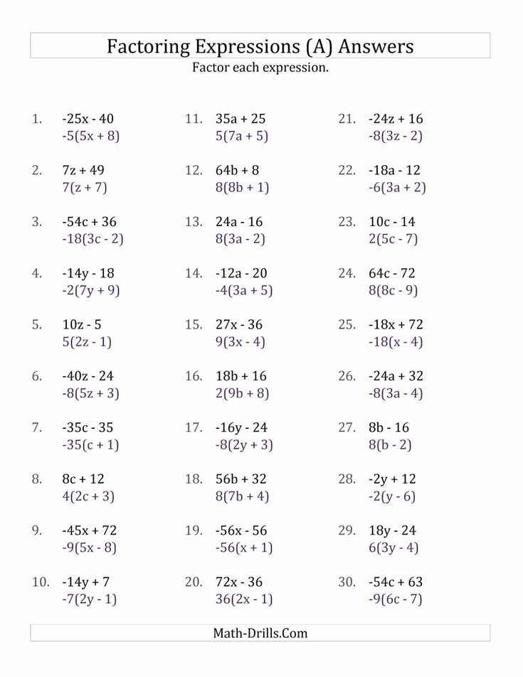 56+ Simple Factoring Linear Expressions Worksheet 29