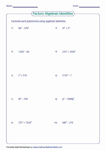 56+ Simple Factoring Linear Expressions Worksheet 5