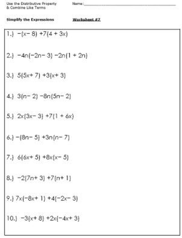 56+ Simple Factoring Linear Expressions Worksheet 64