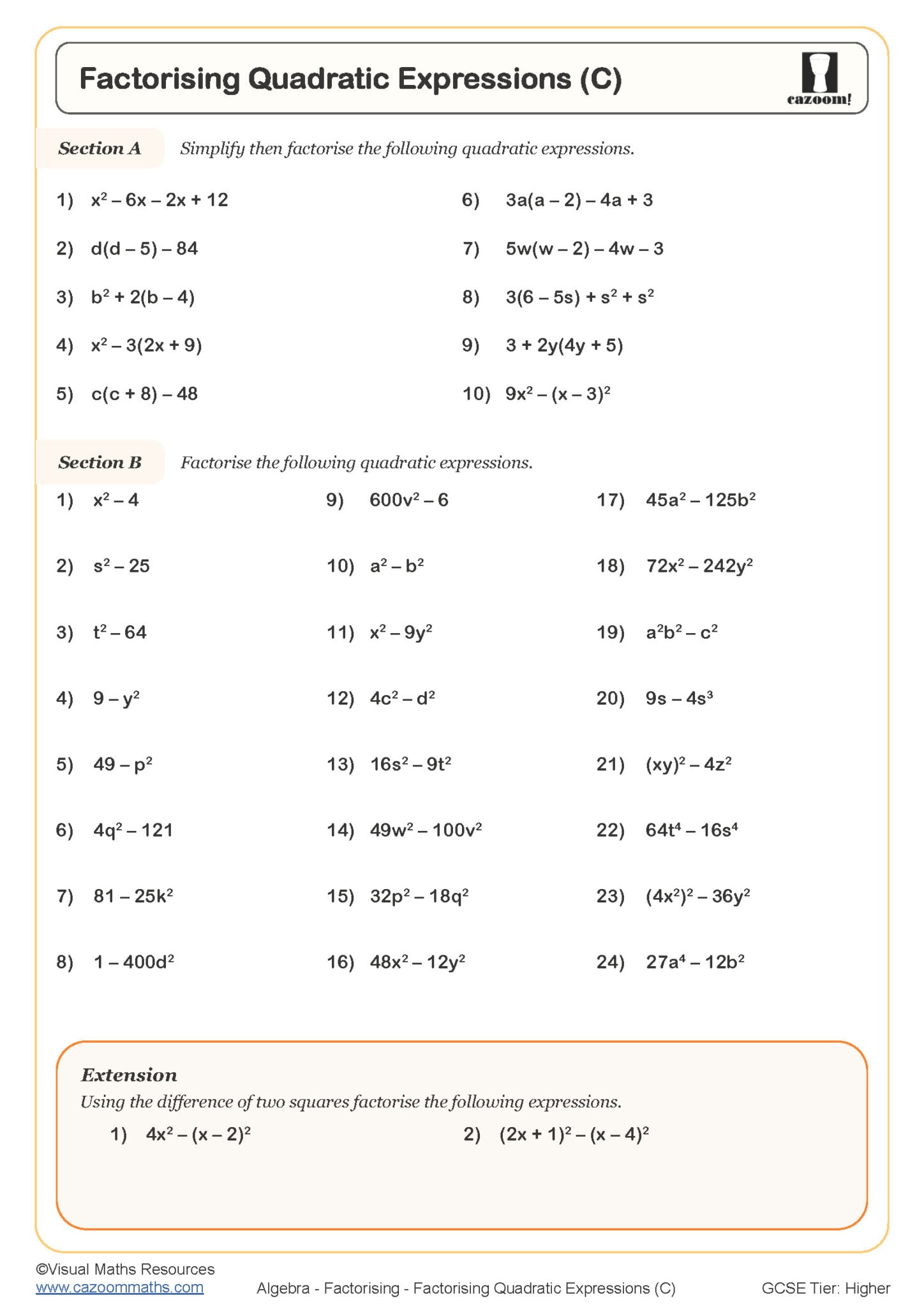 56+ Simple Factoring Linear Expressions Worksheet 9