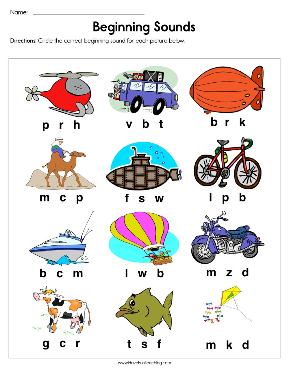 57+ Write the Beginning Sound Worksheets