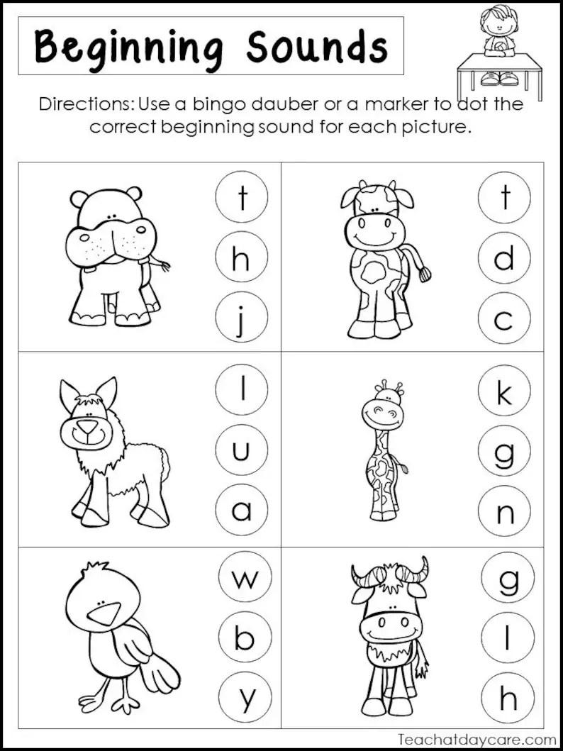 58+ Beginning Sound Match Printable