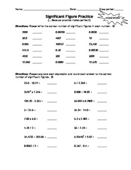 60+ New Chemistry Worksheet Significant Figures 12