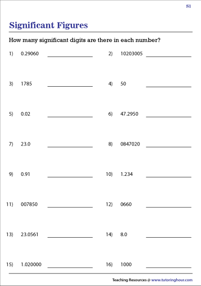 60+ New Chemistry Worksheet Significant Figures 15