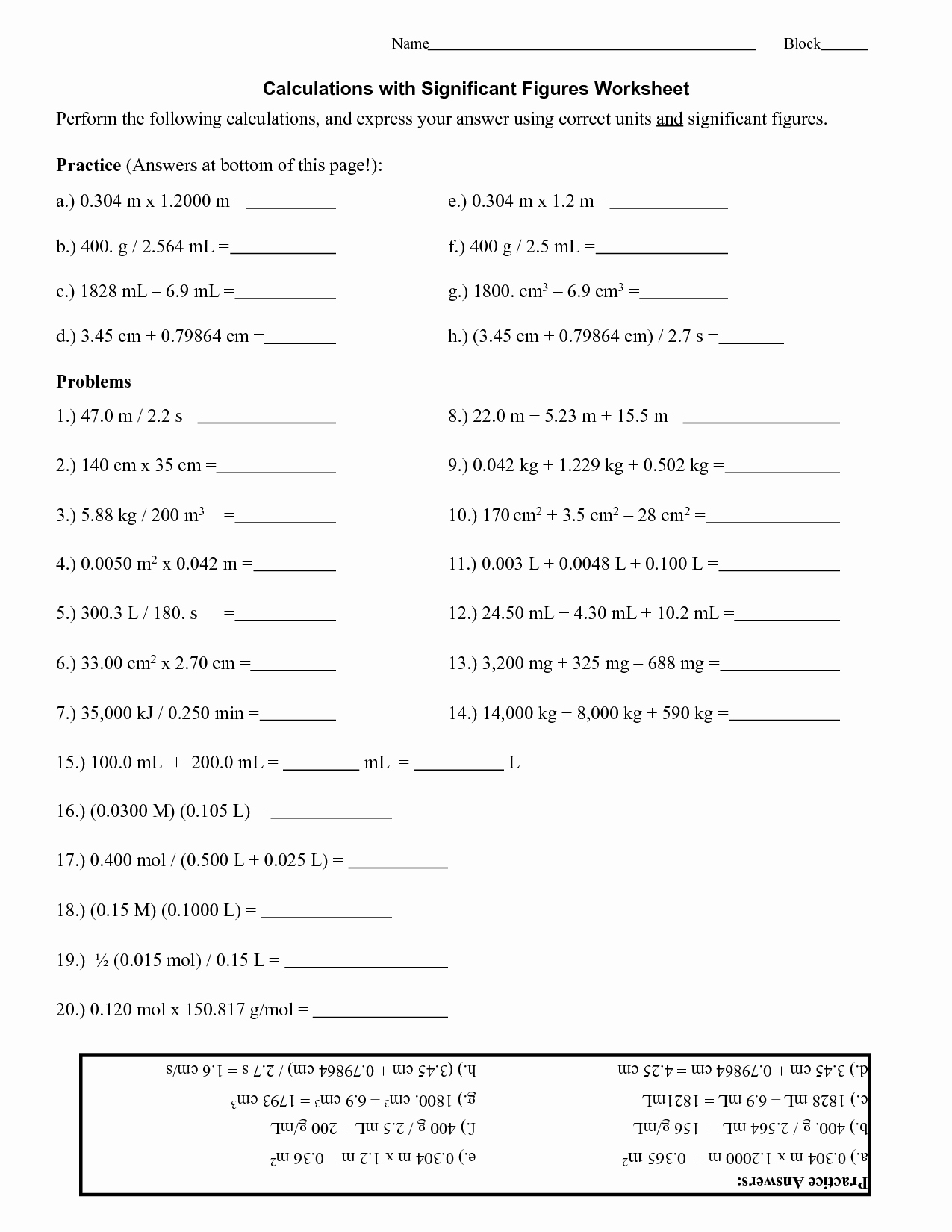 60+ New Chemistry Worksheet Significant Figures 16