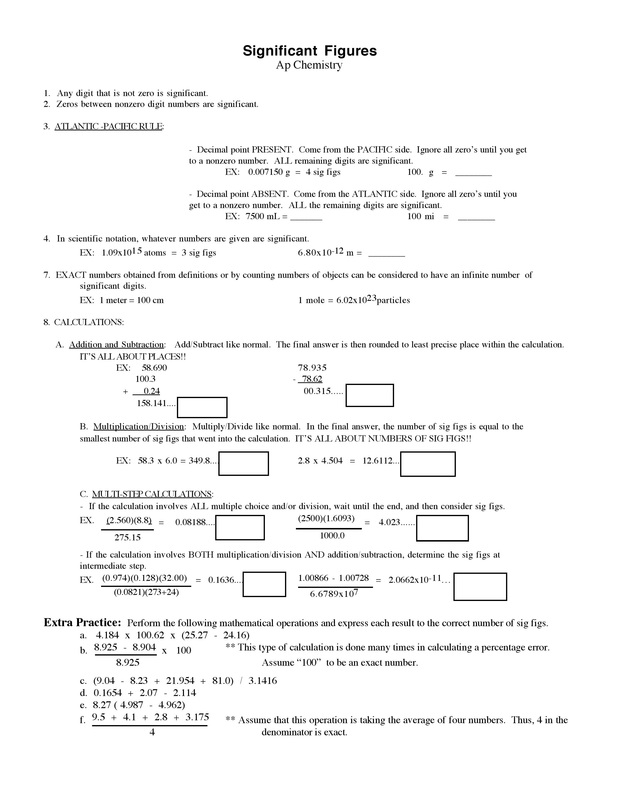 60+ New Chemistry Worksheet Significant Figures 17