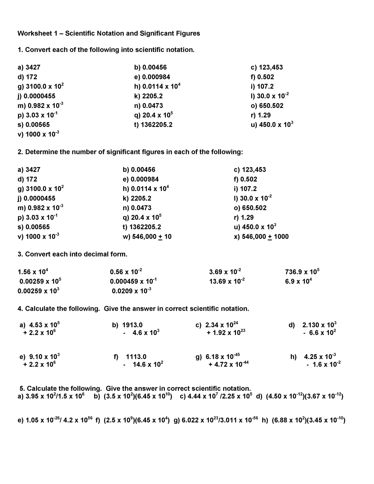 60+ New Chemistry Worksheet Significant Figures 21