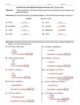 60+ New Chemistry Worksheet Significant Figures 23