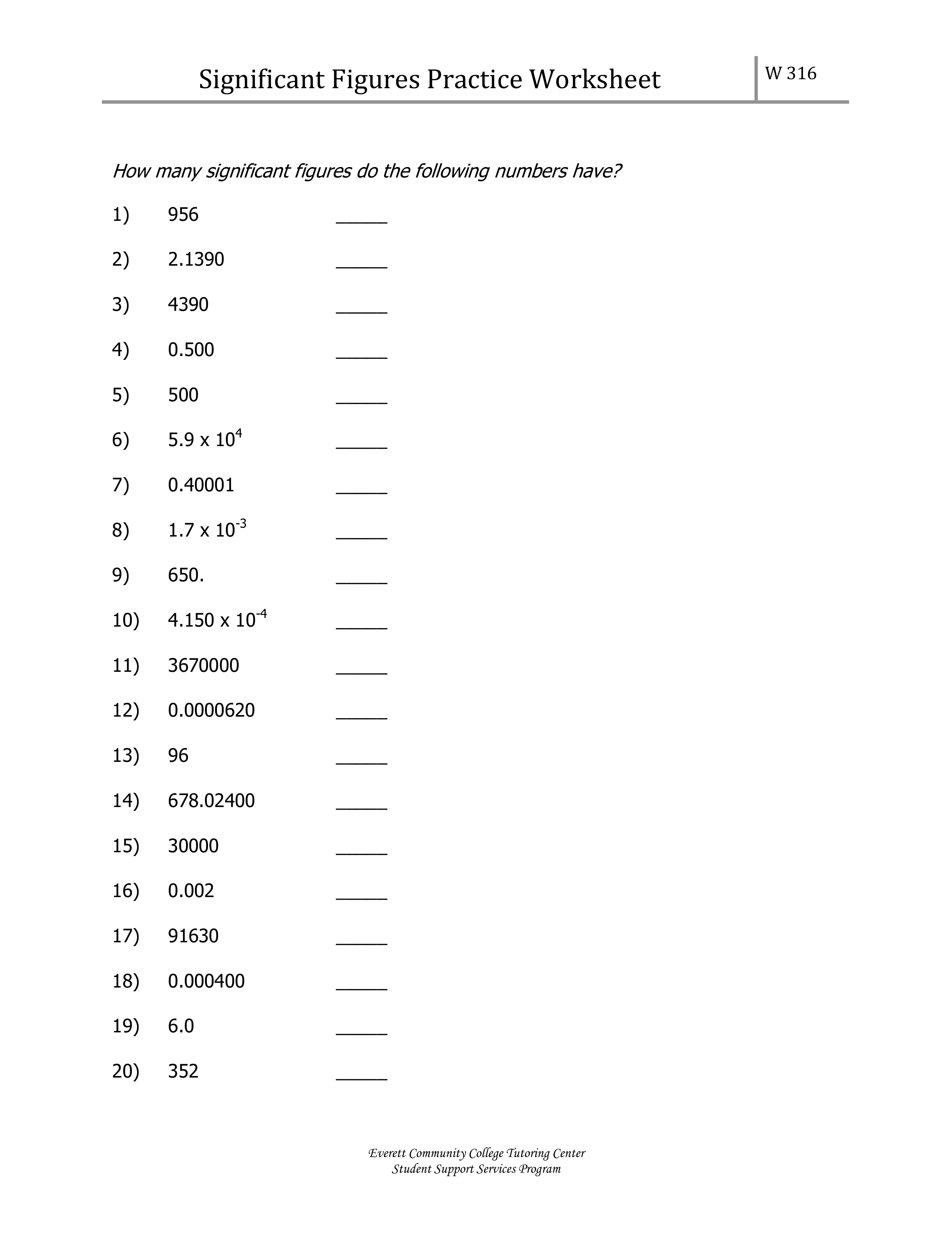 60+ New Chemistry Worksheet Significant Figures 28