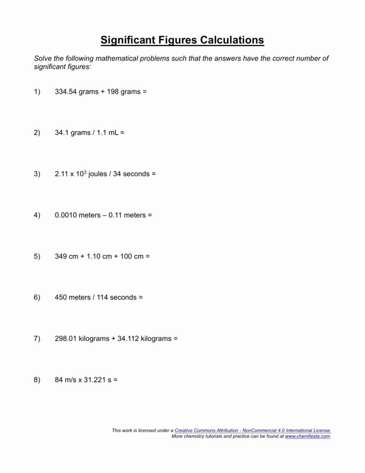 60+ New Chemistry Worksheet Significant Figures 30