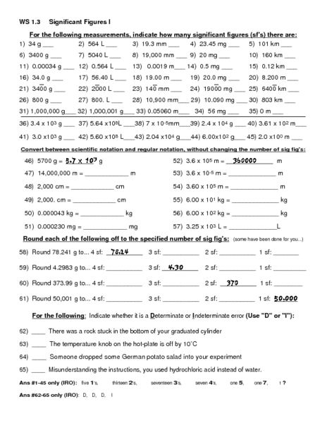 60+ New Chemistry Worksheet Significant Figures 33