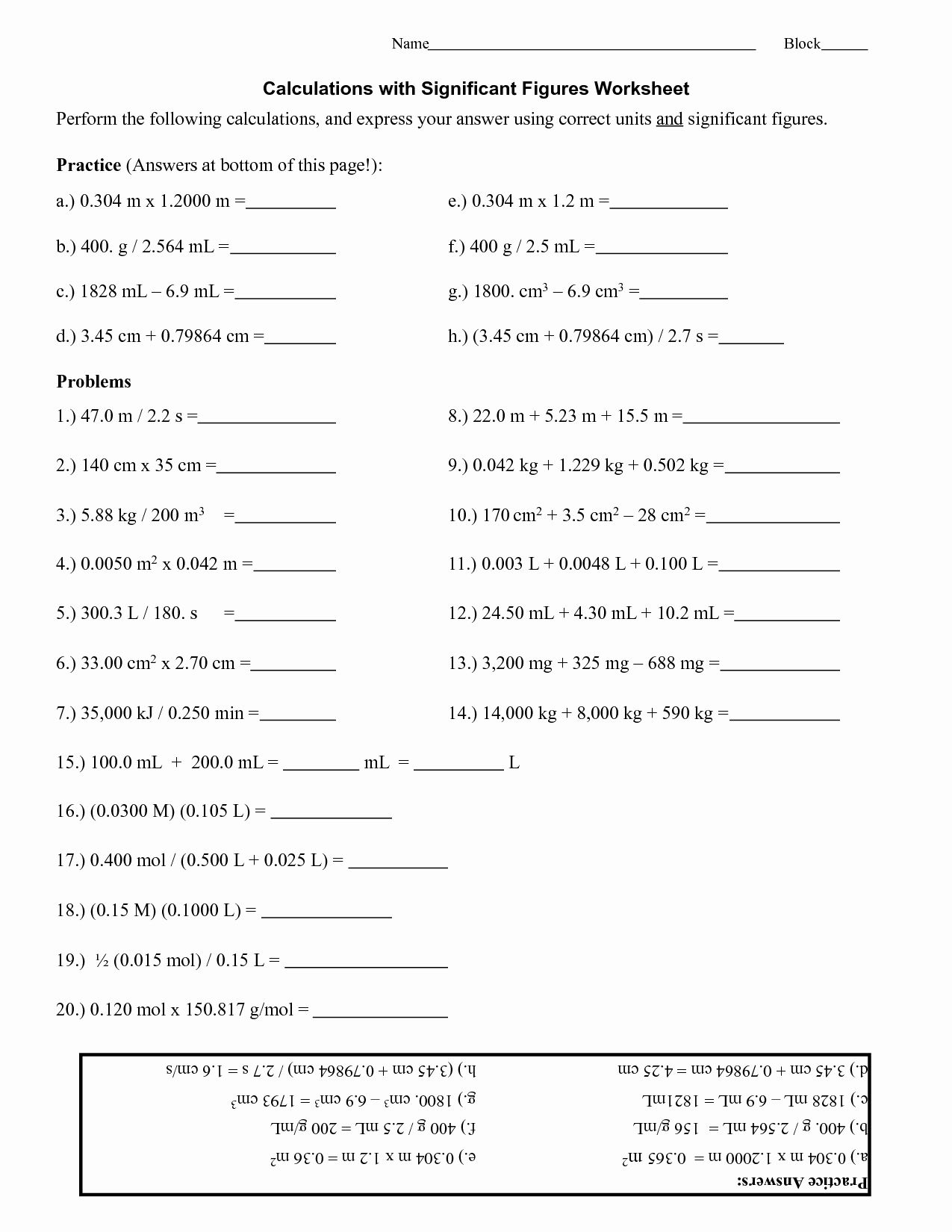 60+ New Chemistry Worksheet Significant Figures 35