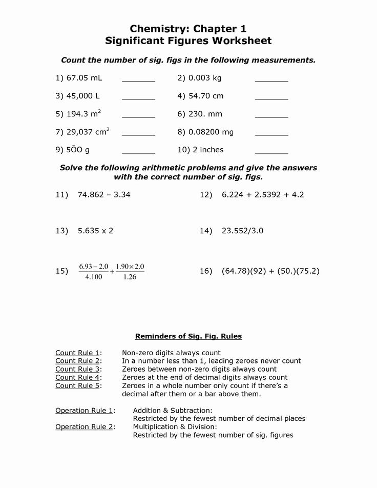 60+ New Chemistry Worksheet Significant Figures 42