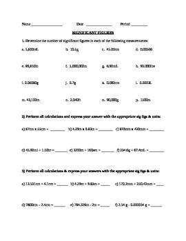 60+ New Chemistry Worksheet Significant Figures 61