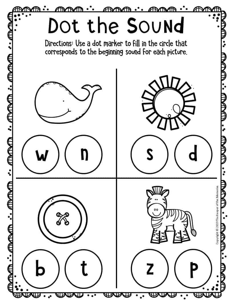 69+ Beginning Sound Match Printable