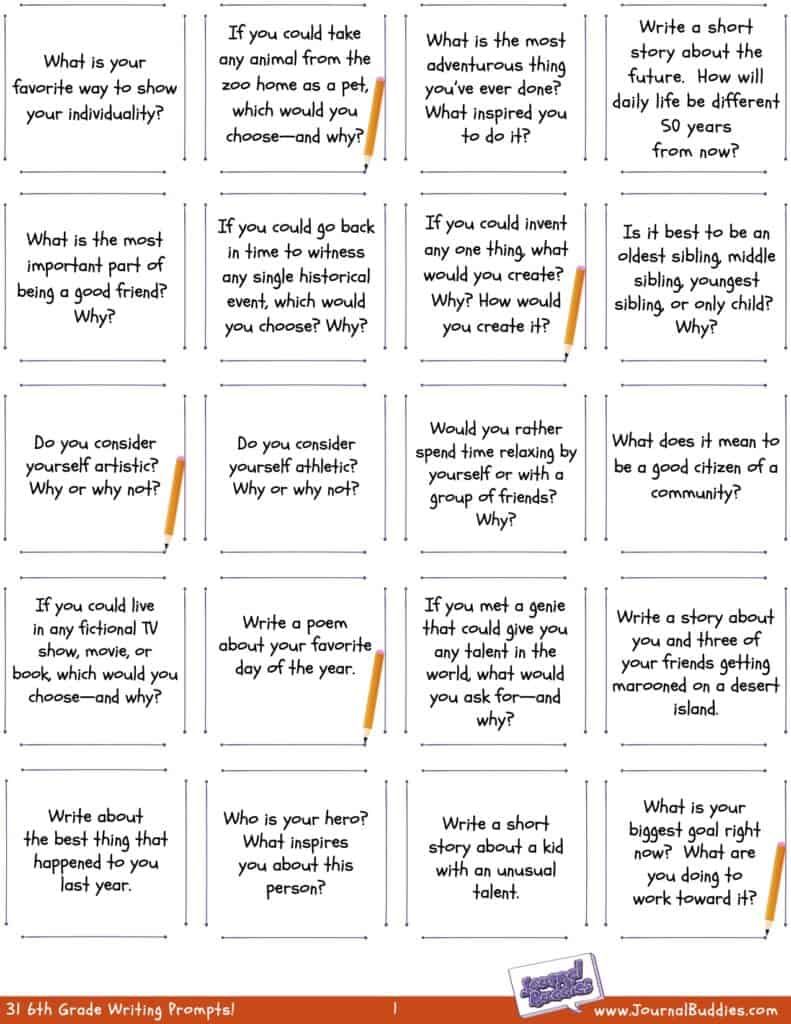 6Th Grade Writing Worksheets 1