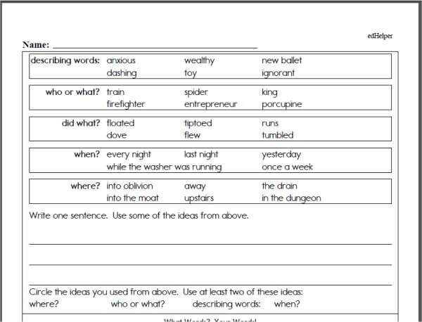 6Th Grade Writing Worksheets 6