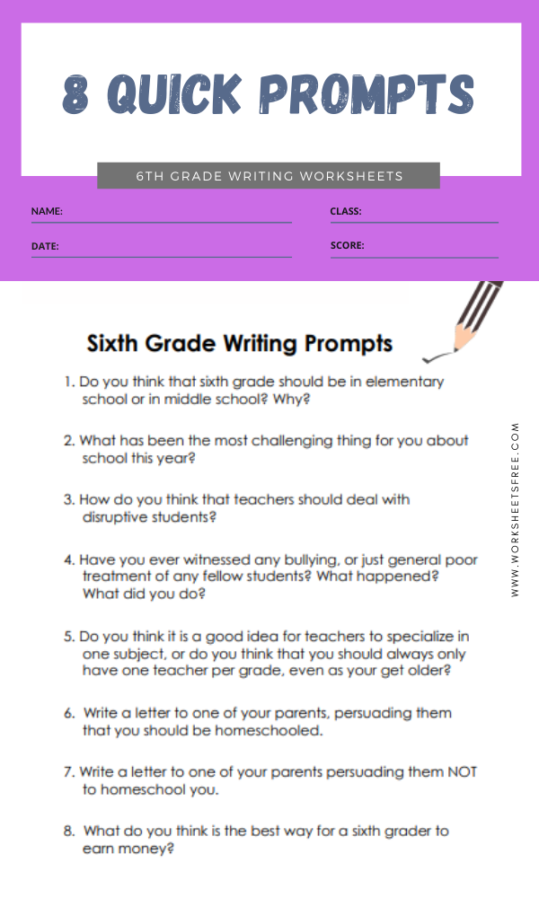 6Th Grade Writing Worksheets 80