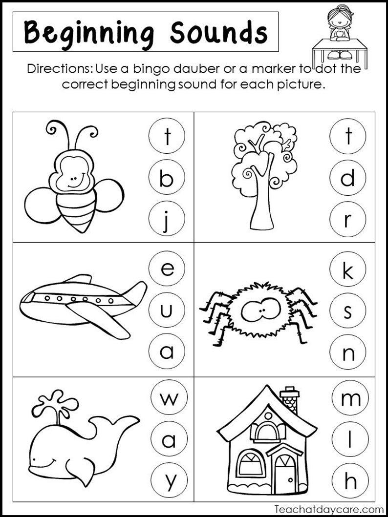 7+ Beginning Sound Match Printable