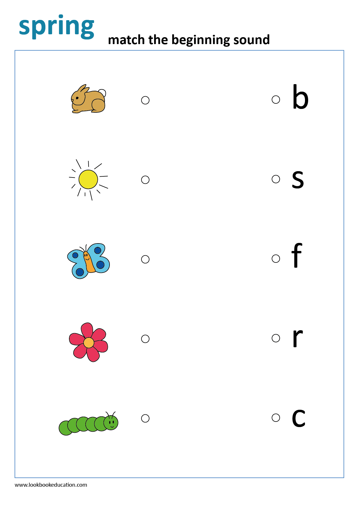 77+ Beginning Sound Match Printable