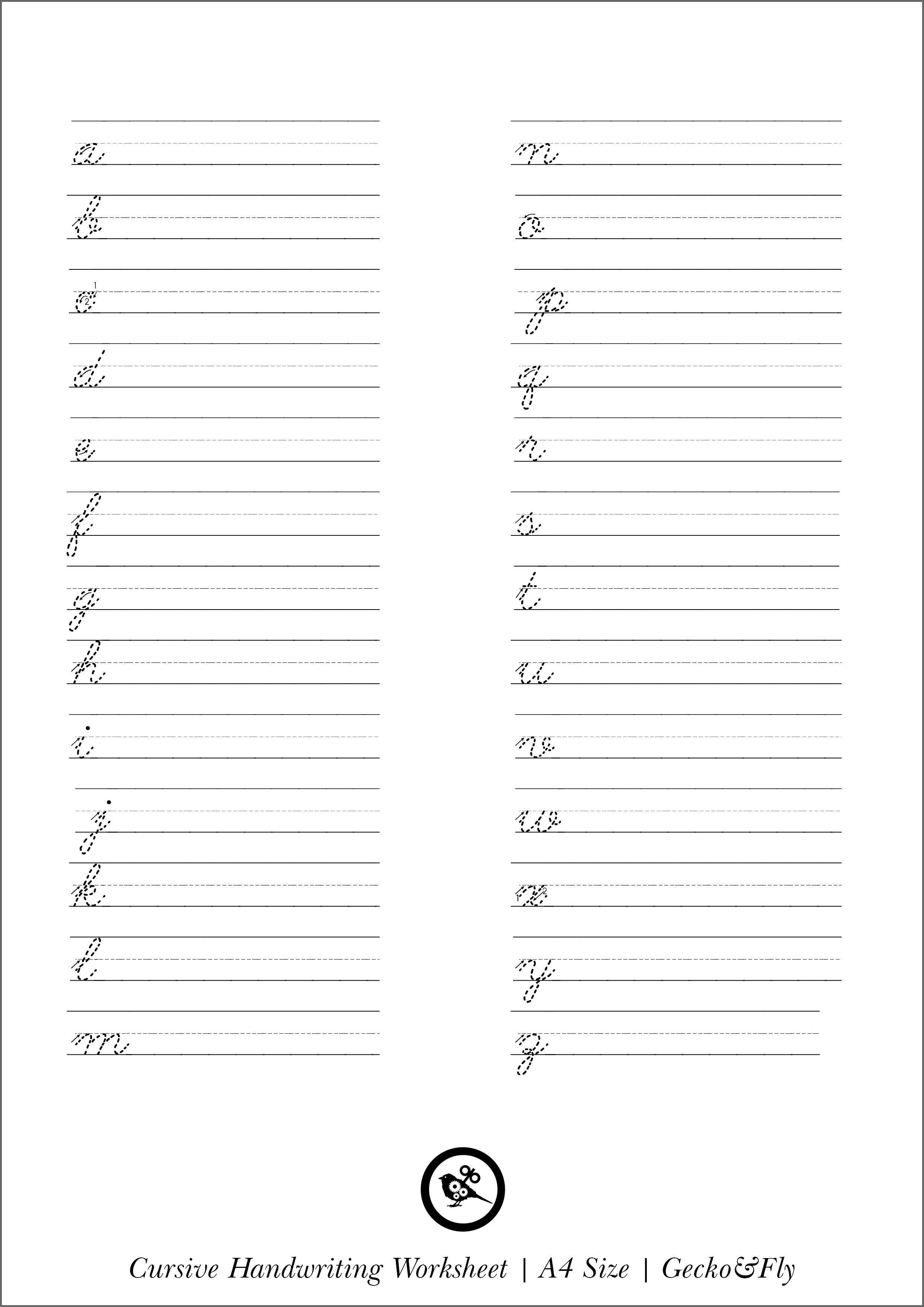 Abc Cursive Handwriting Worksheets 26