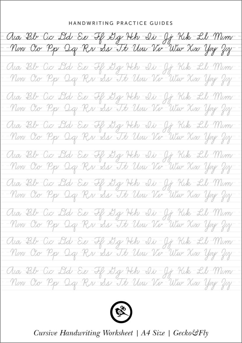 Abc Cursive Handwriting Worksheets 64