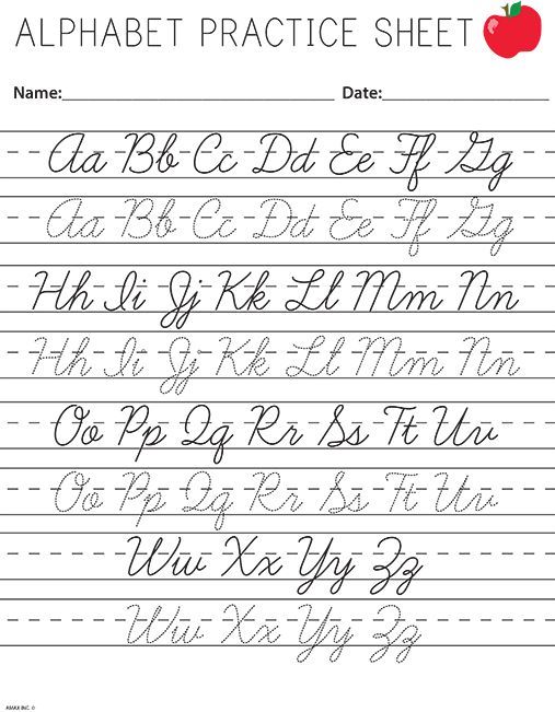 Abc Cursive Handwriting Worksheets 67