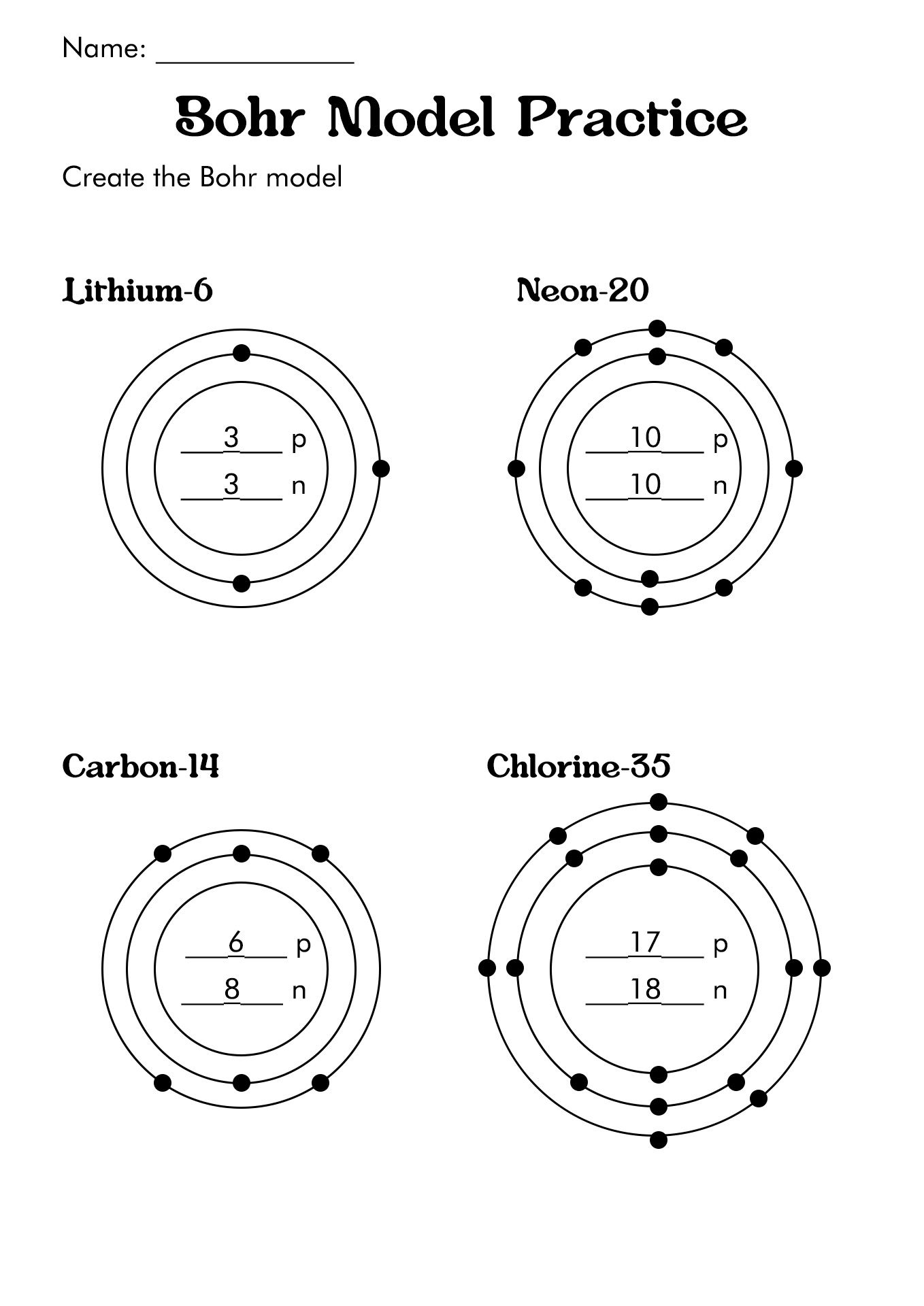 Best 77+ Bohr Model Diagram Worksheet Answers 44