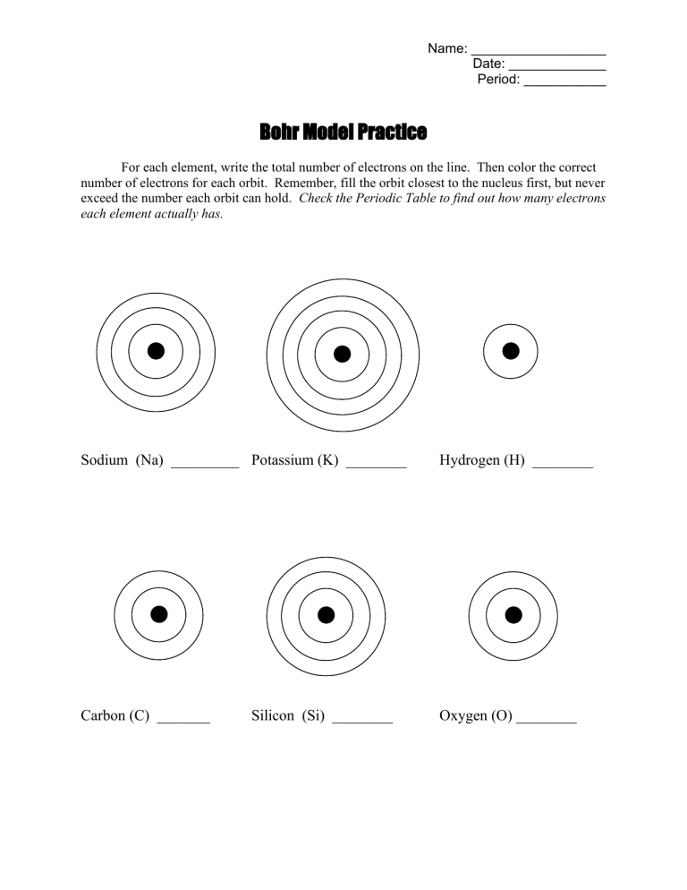 Best 77+ Bohr Model Diagram Worksheet Answers 8