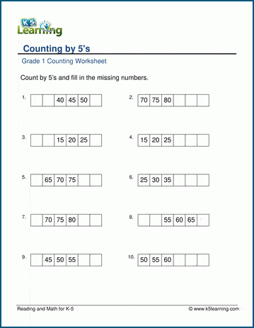 Counting By 5S Worksheets 10