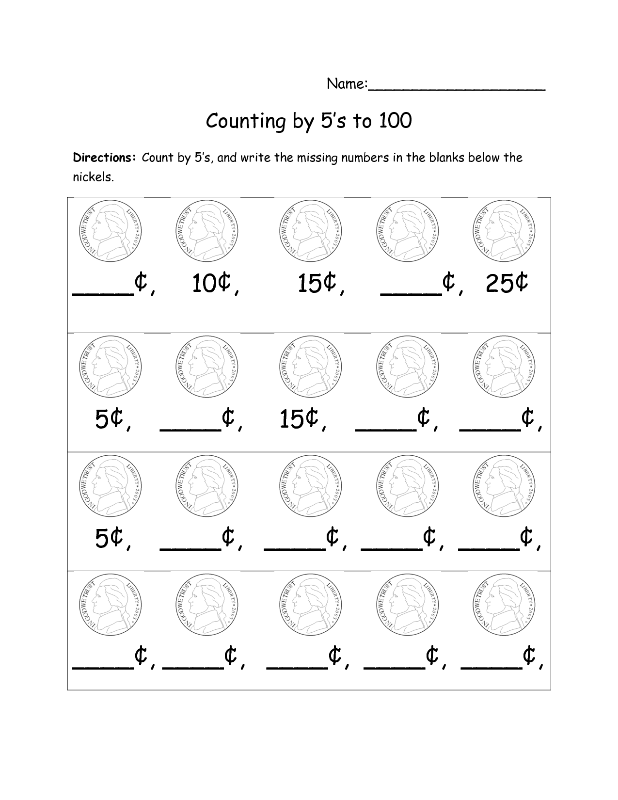 Counting By 5S Worksheets 22