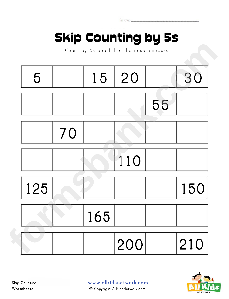 Counting By 5S Worksheets 62