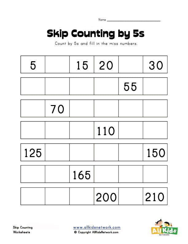 Counting By 5S Worksheets 68