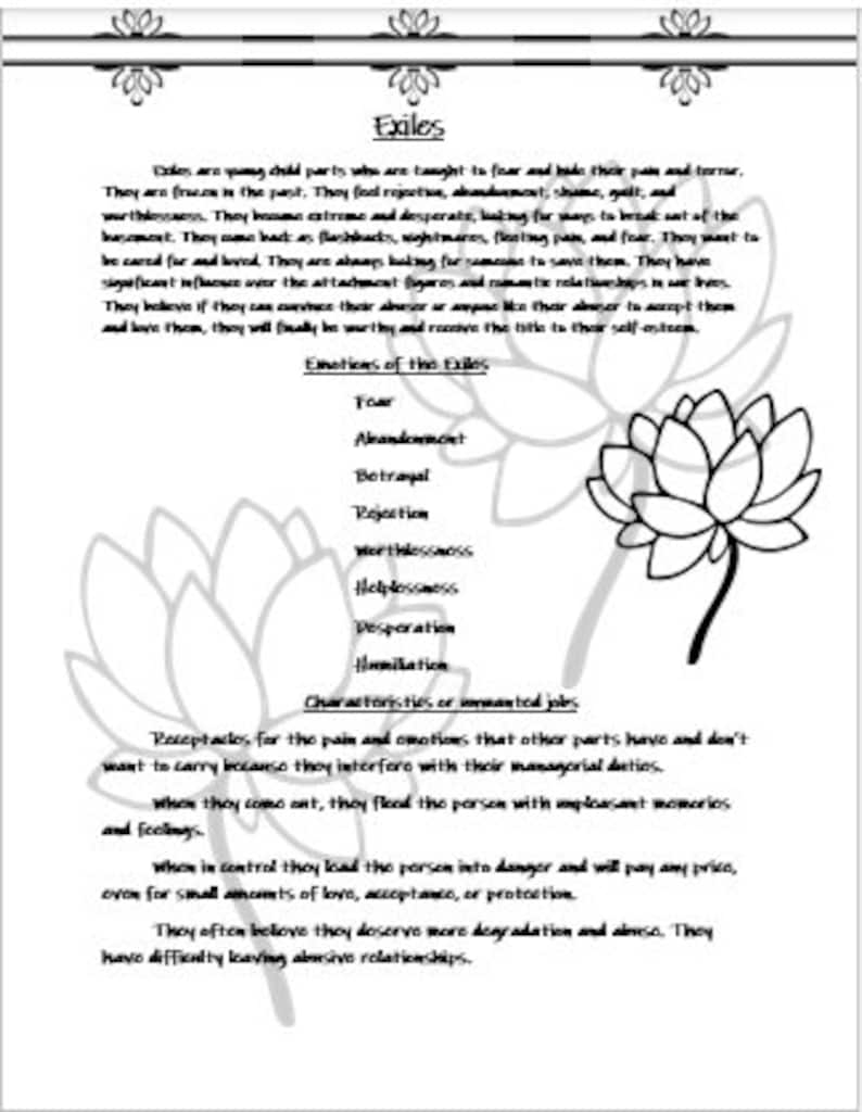 Free Printable Internal Family Systems Worksheets 26