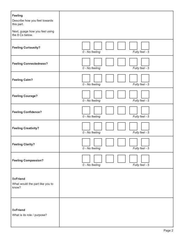 Free Printable Internal Family Systems Worksheets 29