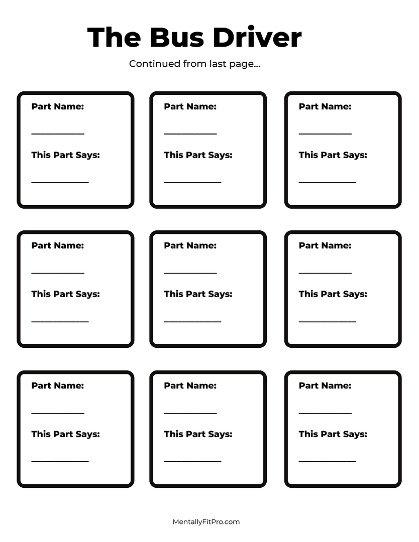 Free Printable Internal Family Systems Worksheets 35