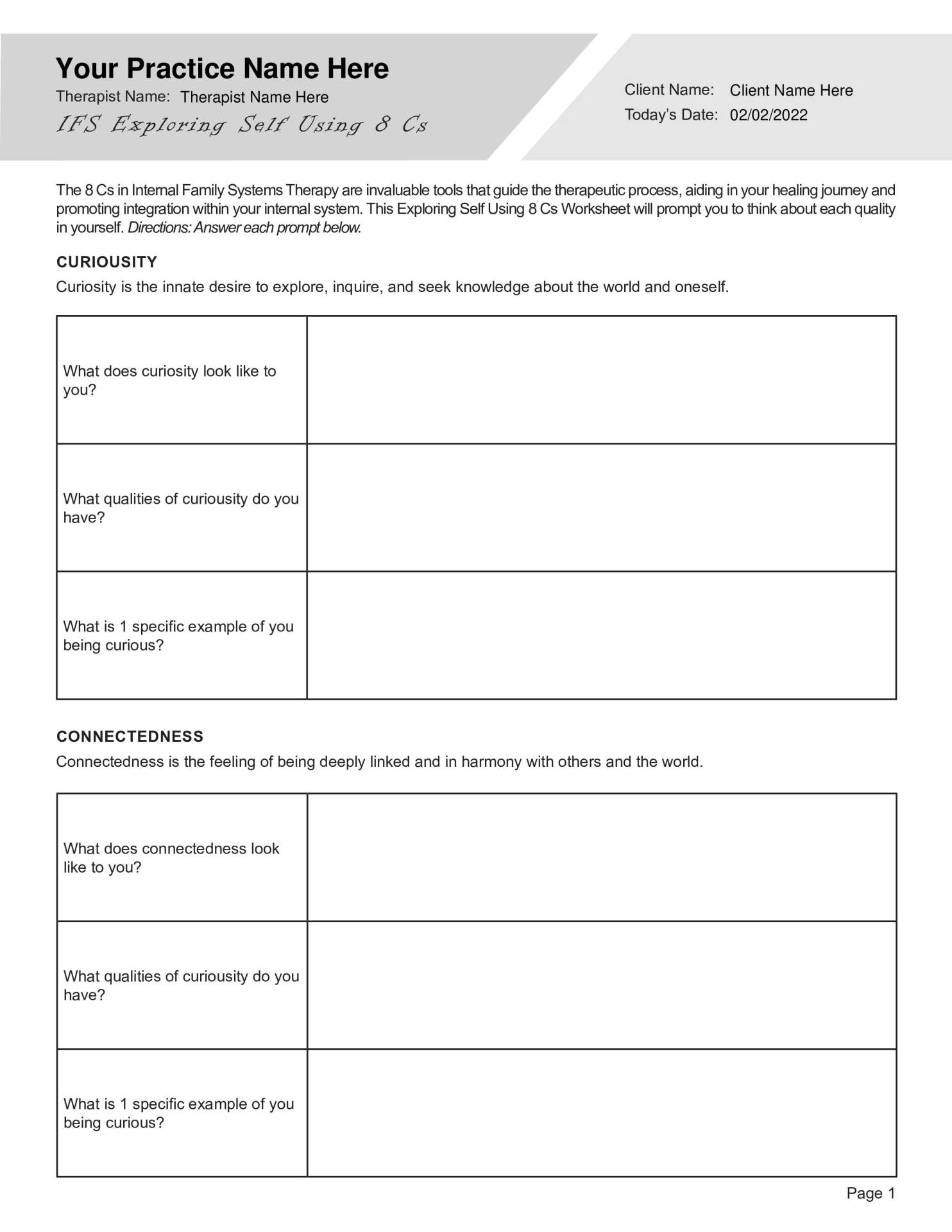 Free Printable Internal Family Systems Worksheets 45