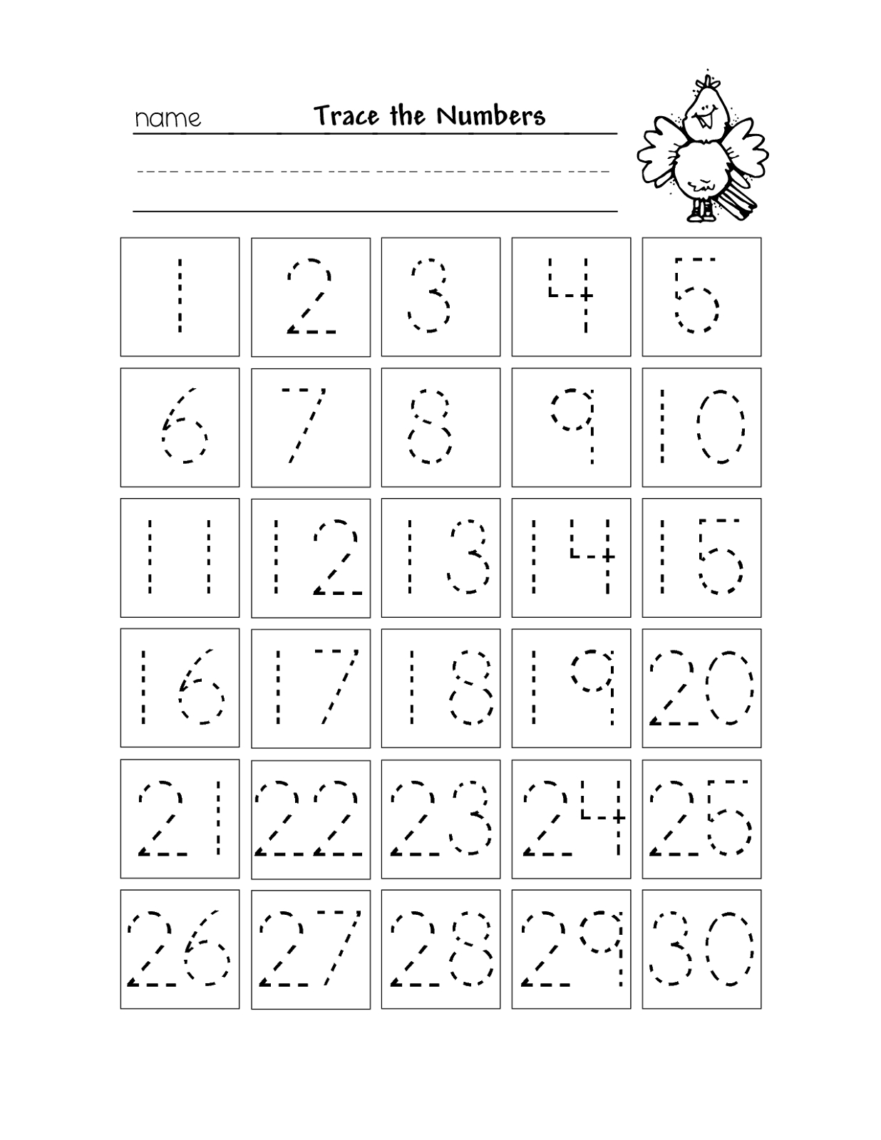 Get 60+ Number Tracing Worksheets 1-30 Pdf 25