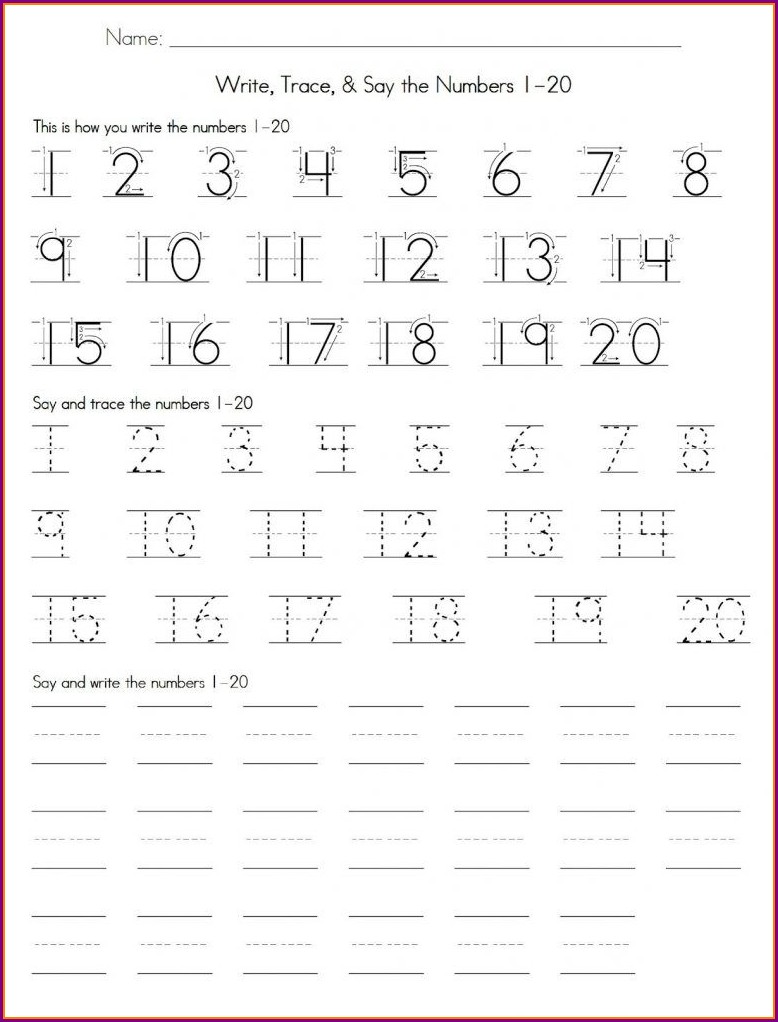 Get 60+ Number Tracing Worksheets 1-30 Pdf 89