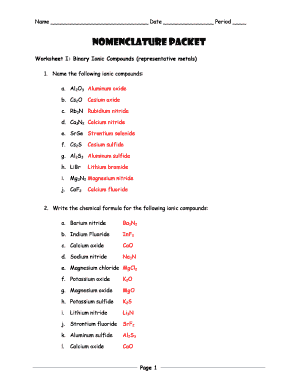 Naming Binary Compounds Worksheet With Answers 20